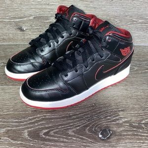 Jordan 1 Black and Gym Red